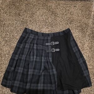 Hot Topic Black Plaid Goth Punk Skirt